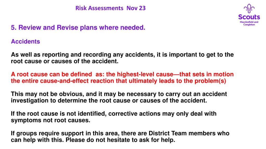 risk assessments nov 23 28