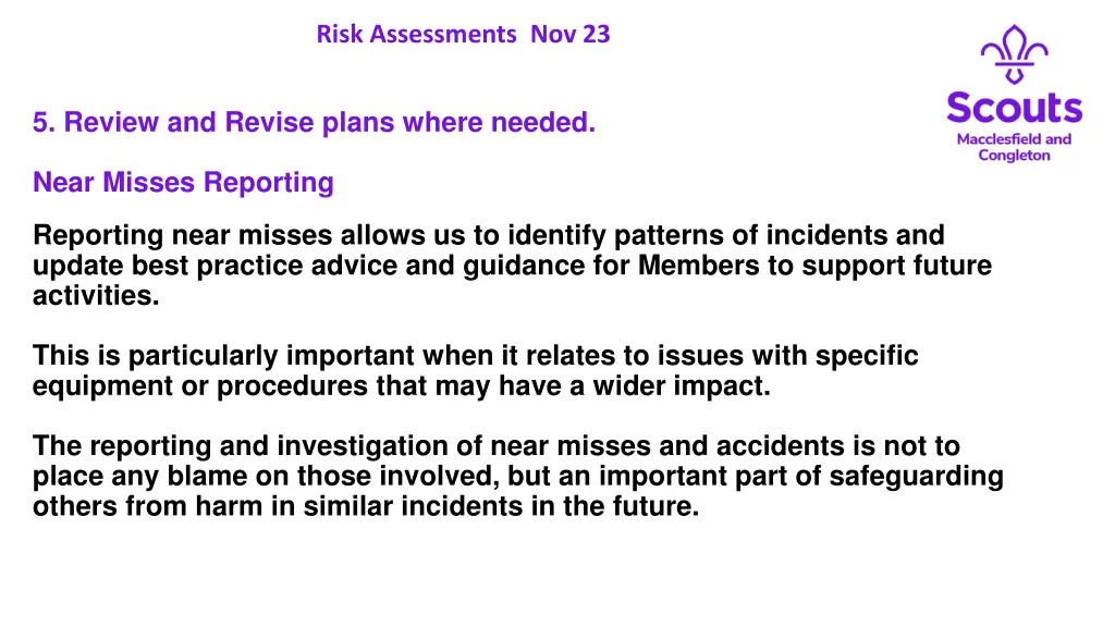 risk assessments nov 23 29