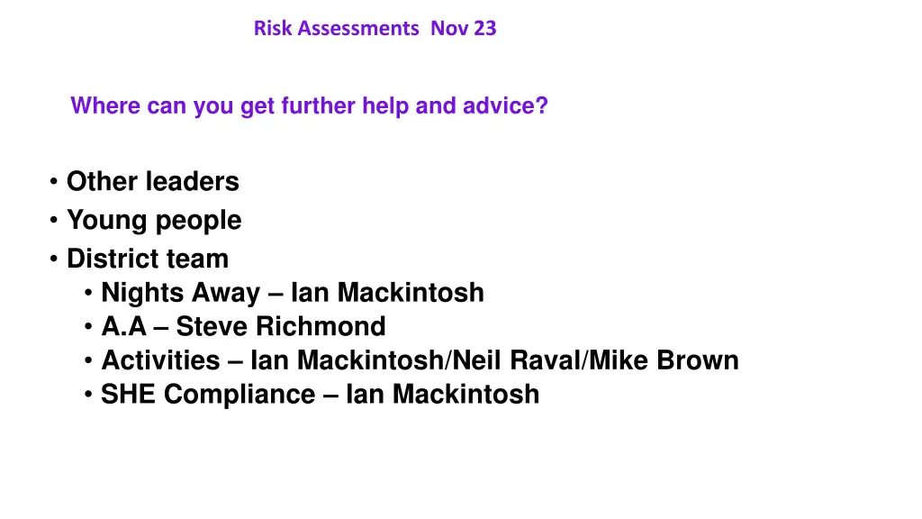 risk assessments nov 23 34