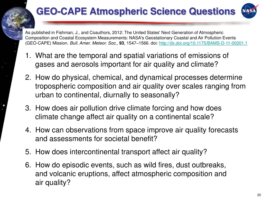 geo cape atmospheric science questions