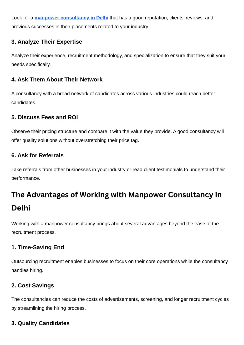 look for a manpower consultancy in delhi that