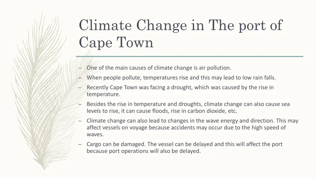 climate change in the port of cape town