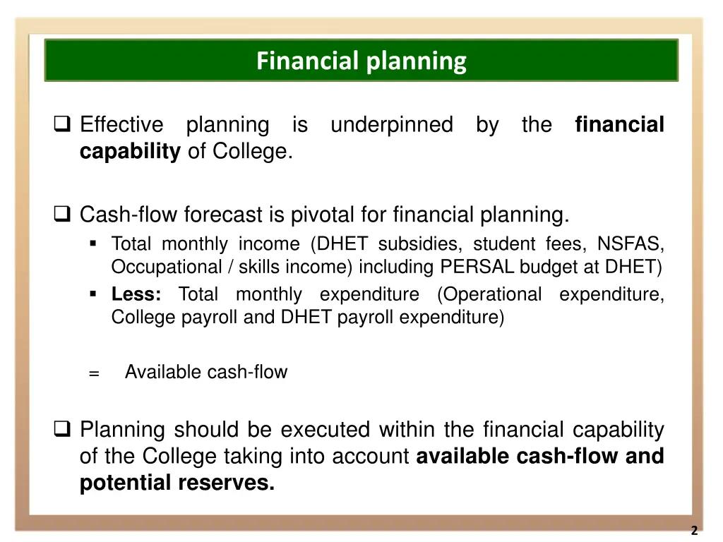 financial planning