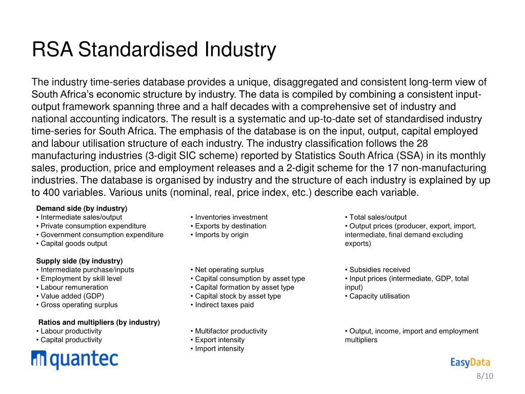 rsa standardised industry