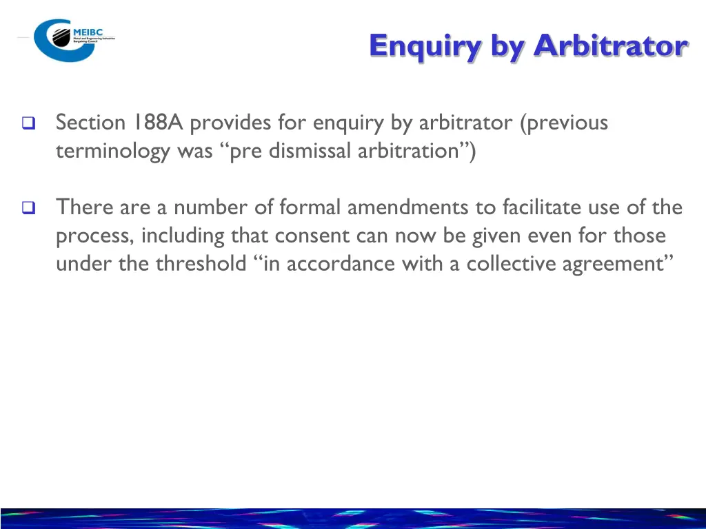 enquiry by arbitrator