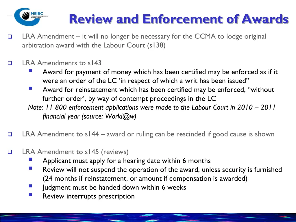 review and enforcement of awards