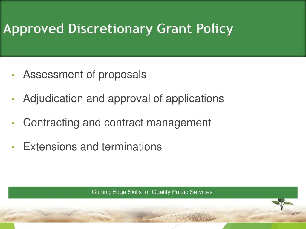 approved discretionary grant policy 2