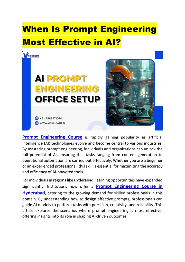 when is prompt engineering most effective in ai