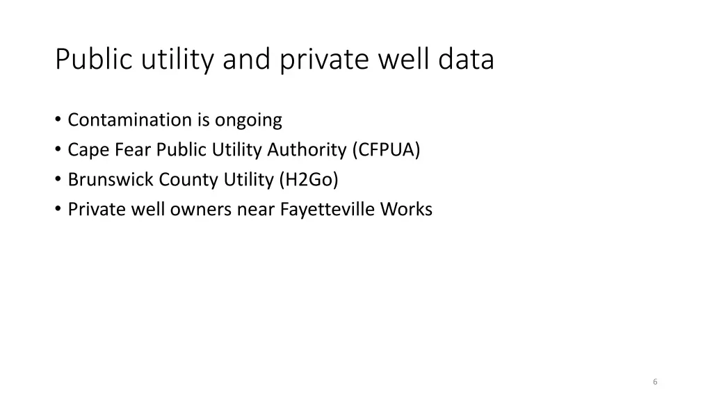 public utility and private well data