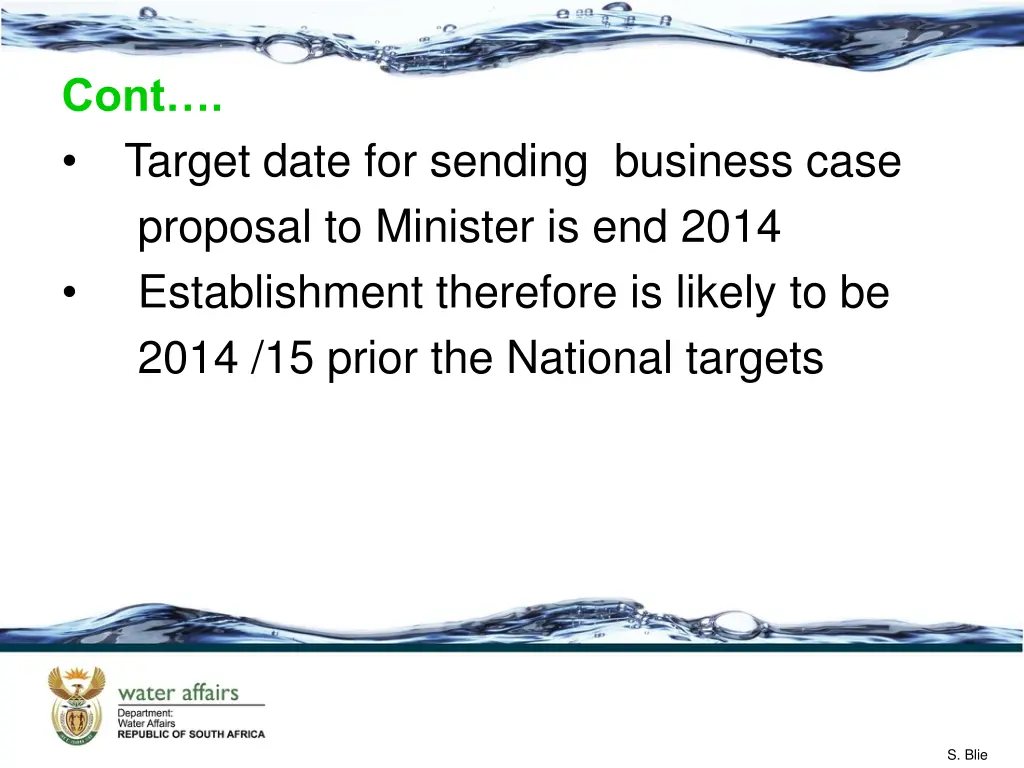 cont target date for sending business case