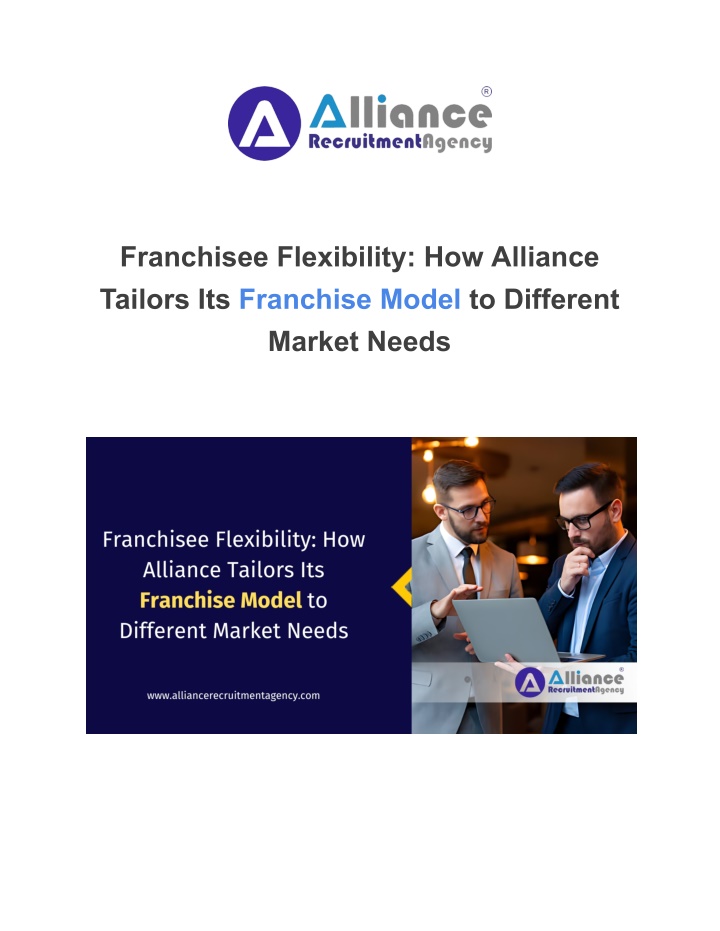 franchisee flexibility how alliance tailors