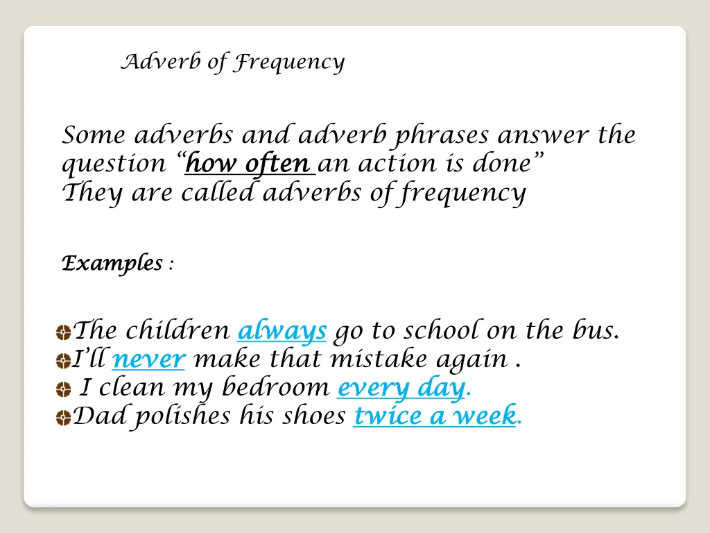 adverb of frequency