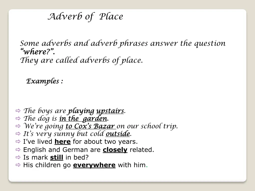 adverb of place