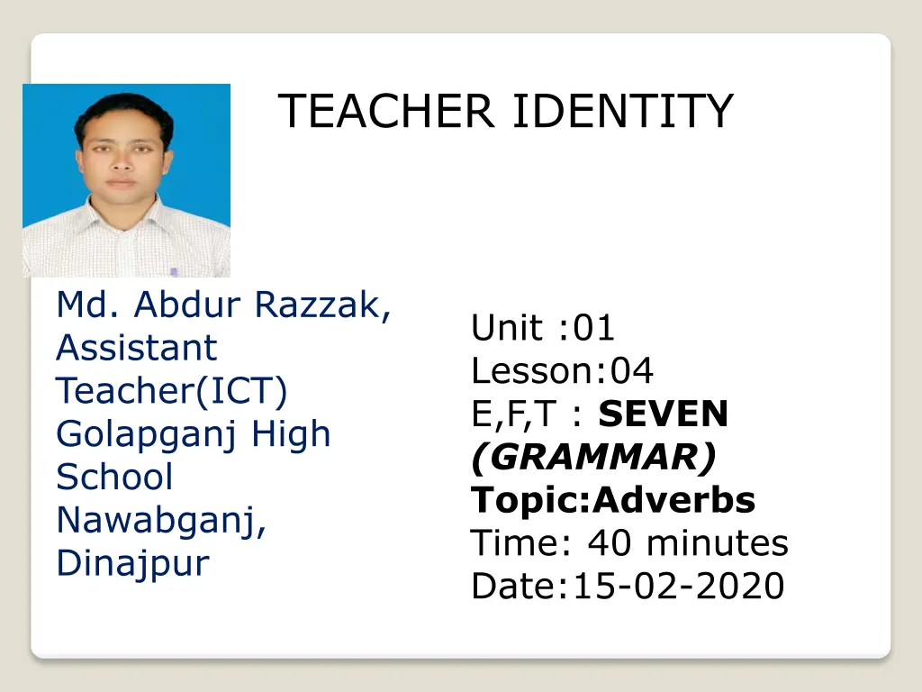 teacher identity