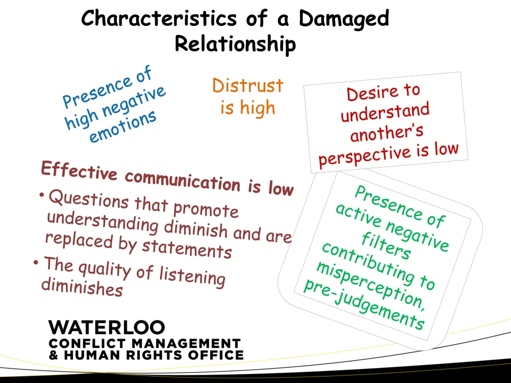 characteristics of a damaged relationship