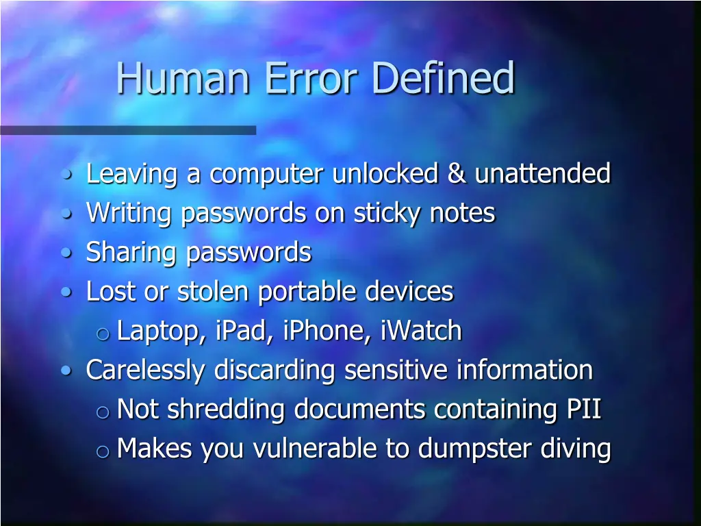 human error defined