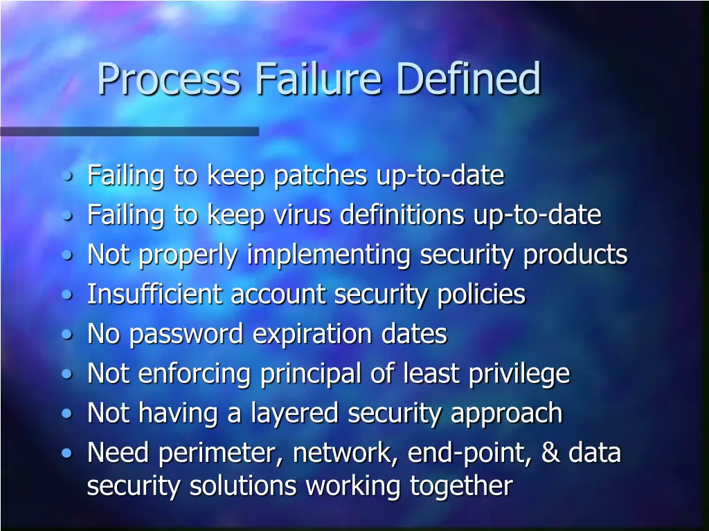 process failure defined