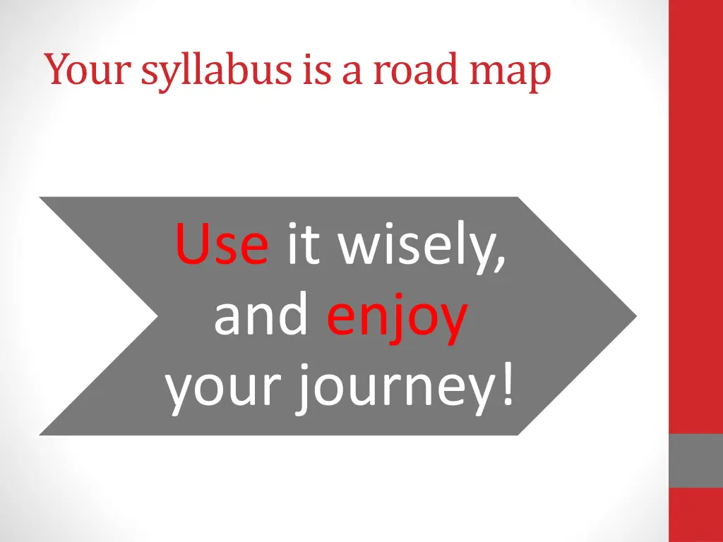 your syllabus is a road map