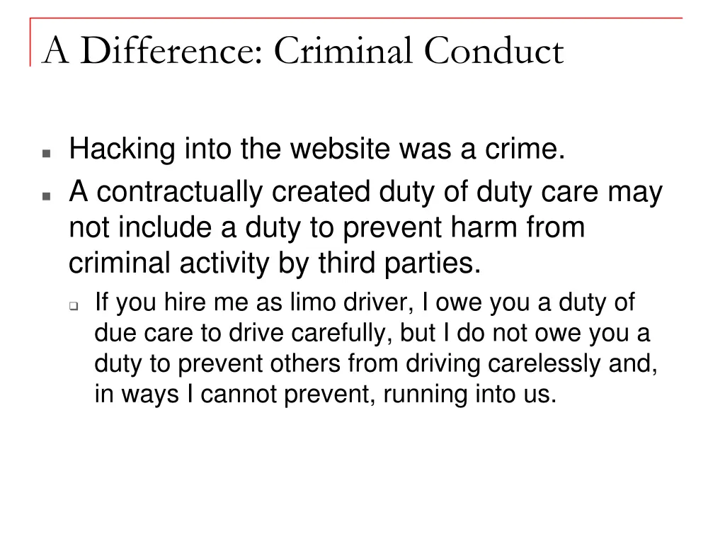 a difference criminal conduct