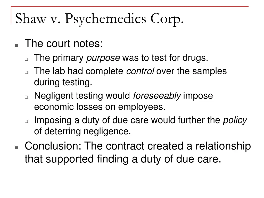 shaw v psychemedics corp 1