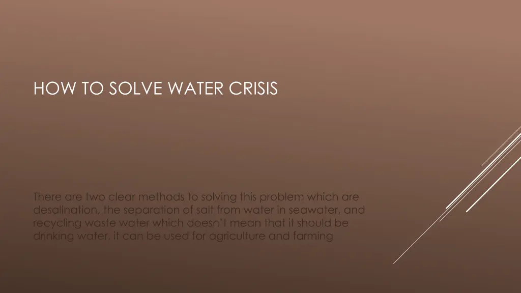 how to solve water crisis