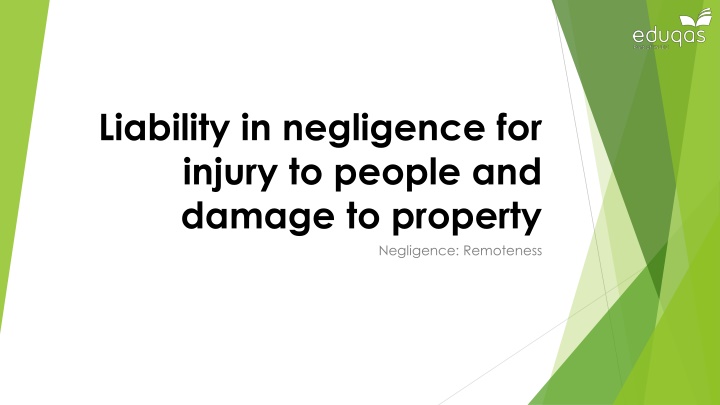 liability in negligence for injury to people