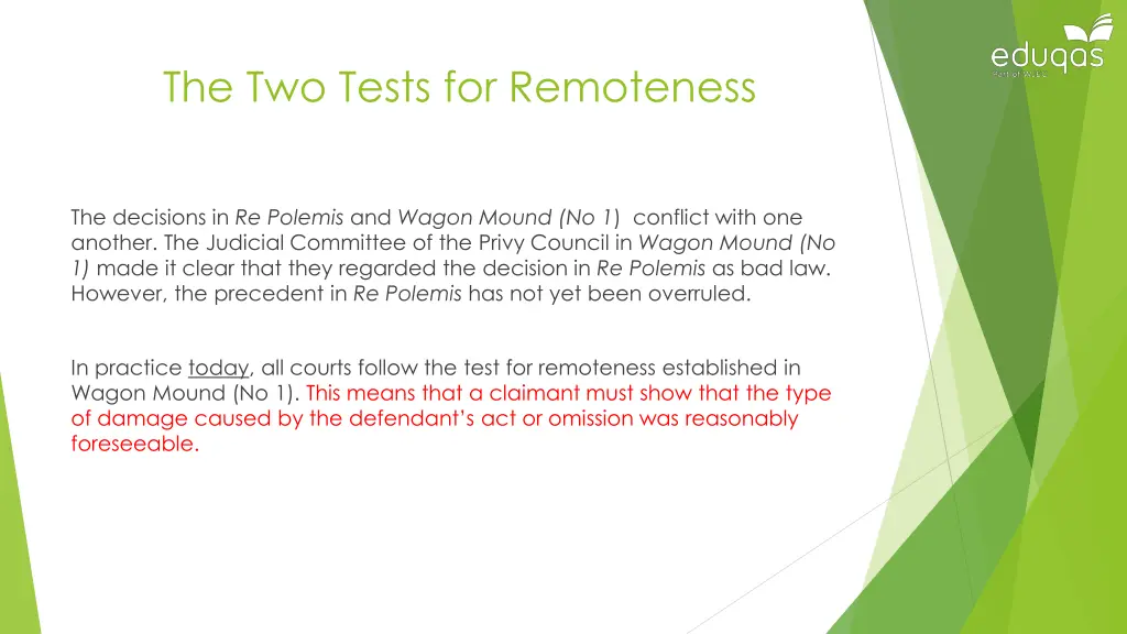 the two tests for remoteness