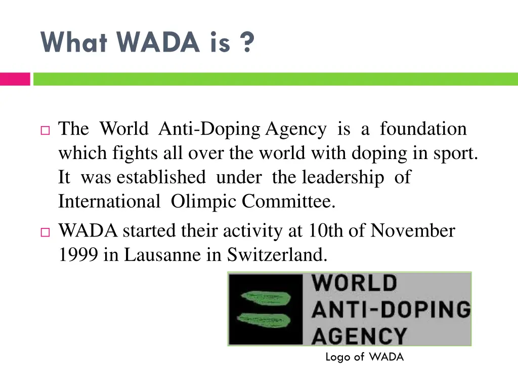 what wada is