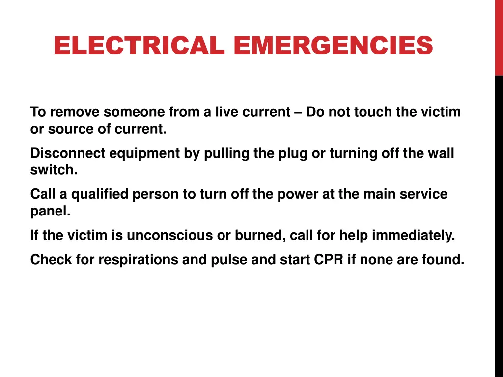 electrical emergencies