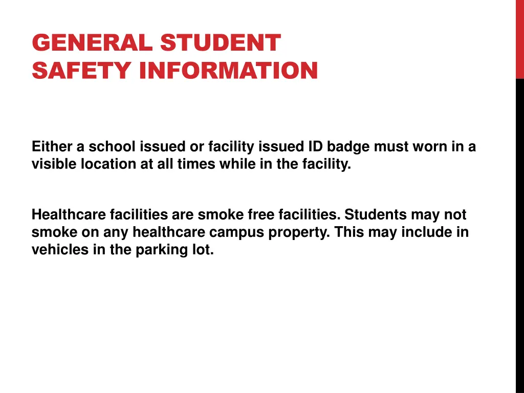 general student safety information