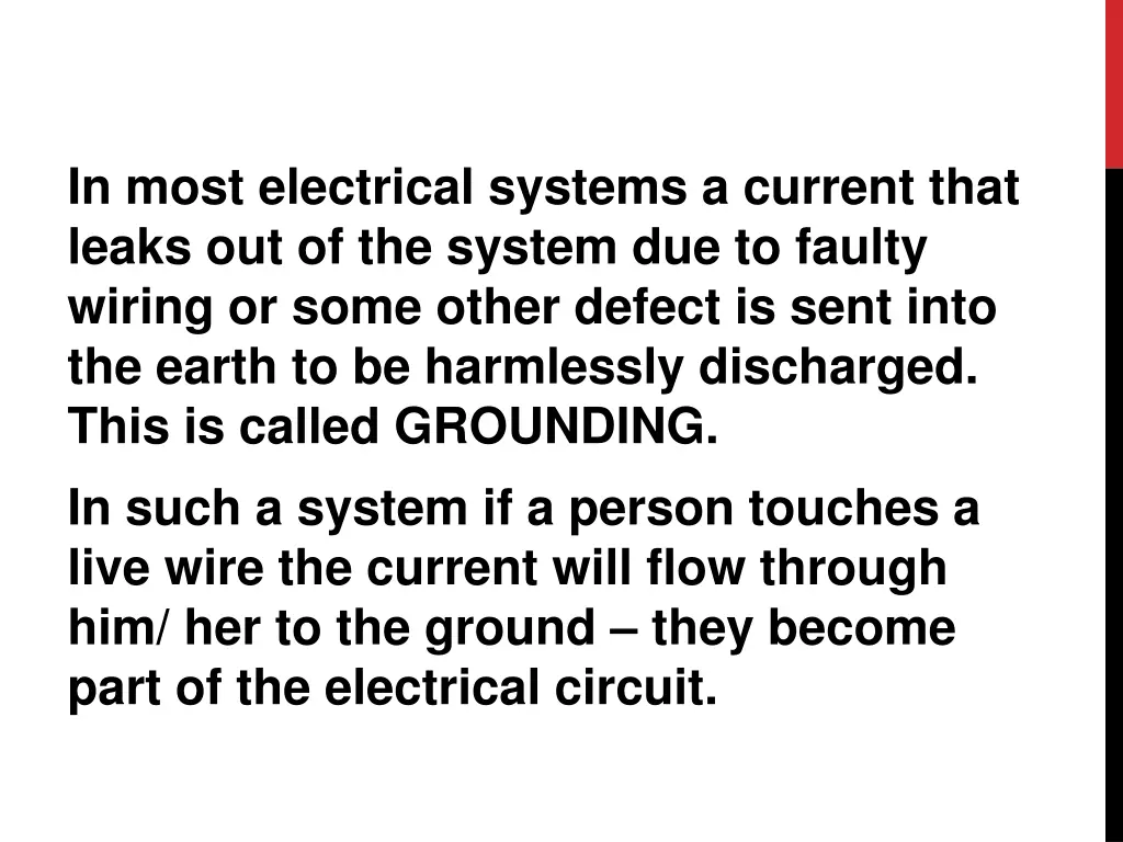 in most electrical systems a current that leaks