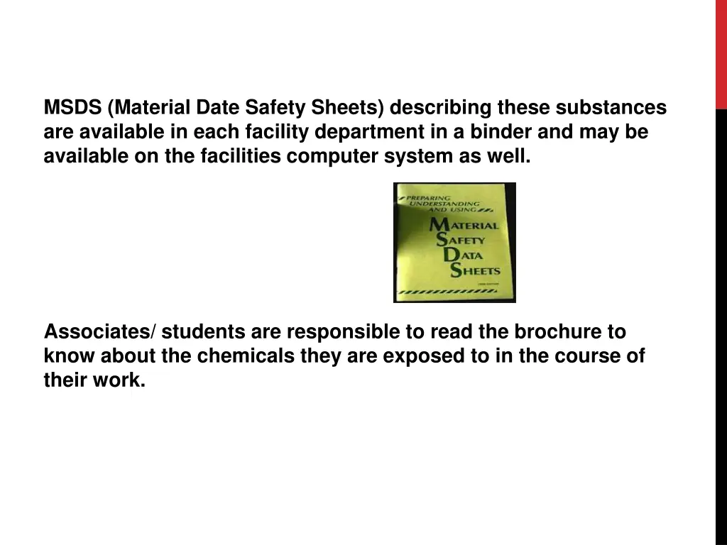 msds material date safety sheets describing these