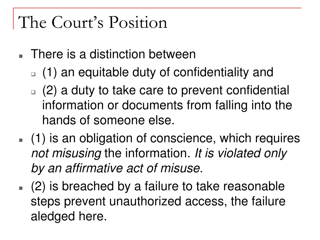 the court s position