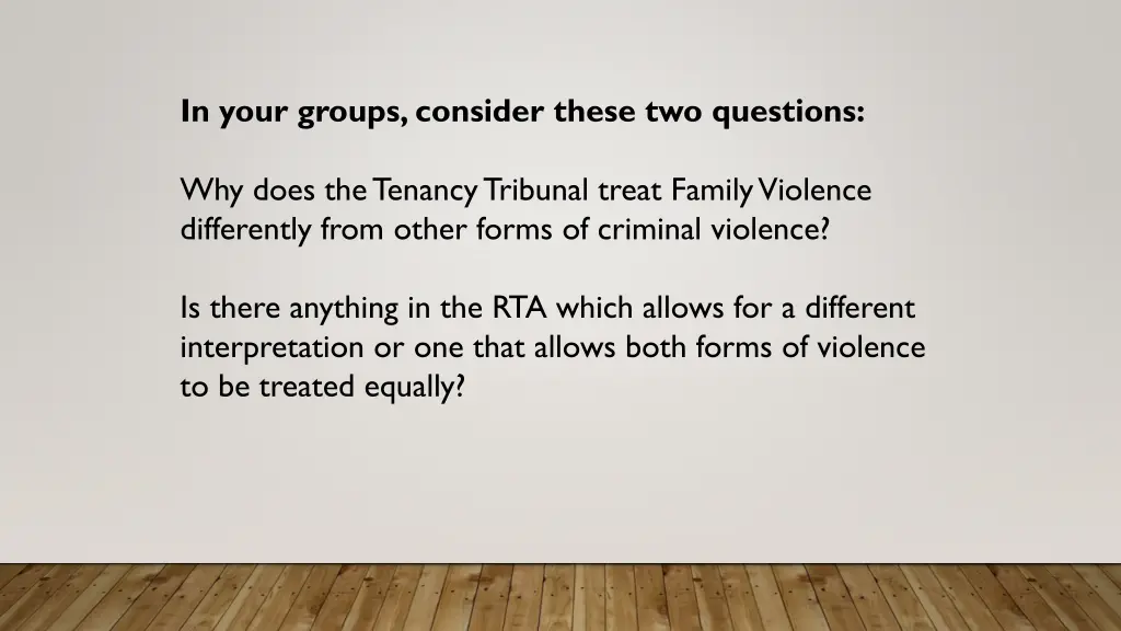 in your groups consider these two questions