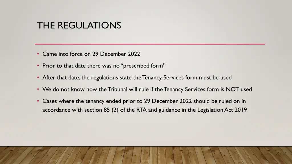 the regulations