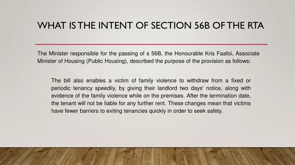 what is the intent of section 56b of the rta