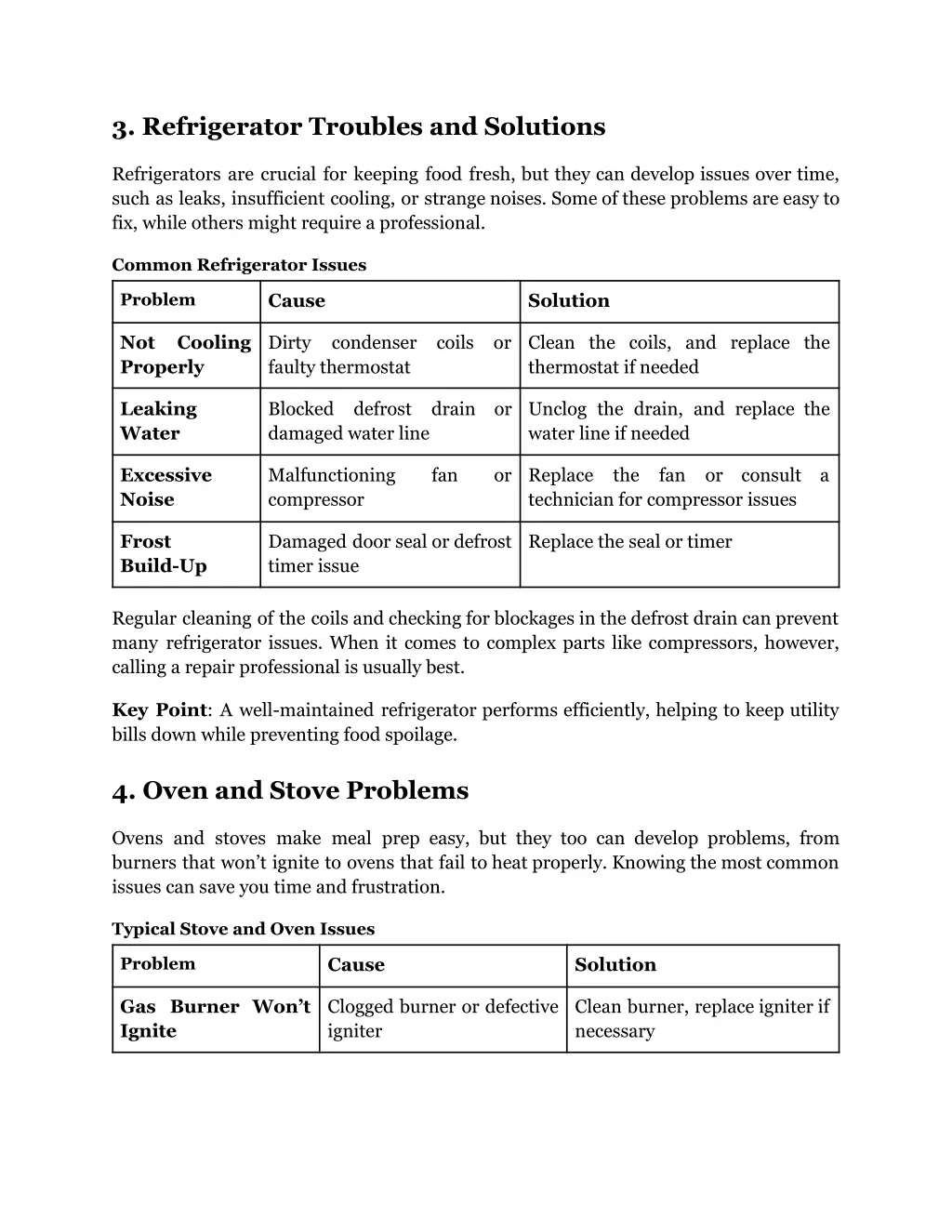 3 refrigerator troubles and solutions