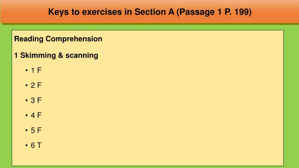 keys to exercises in section a passage 1 p 199