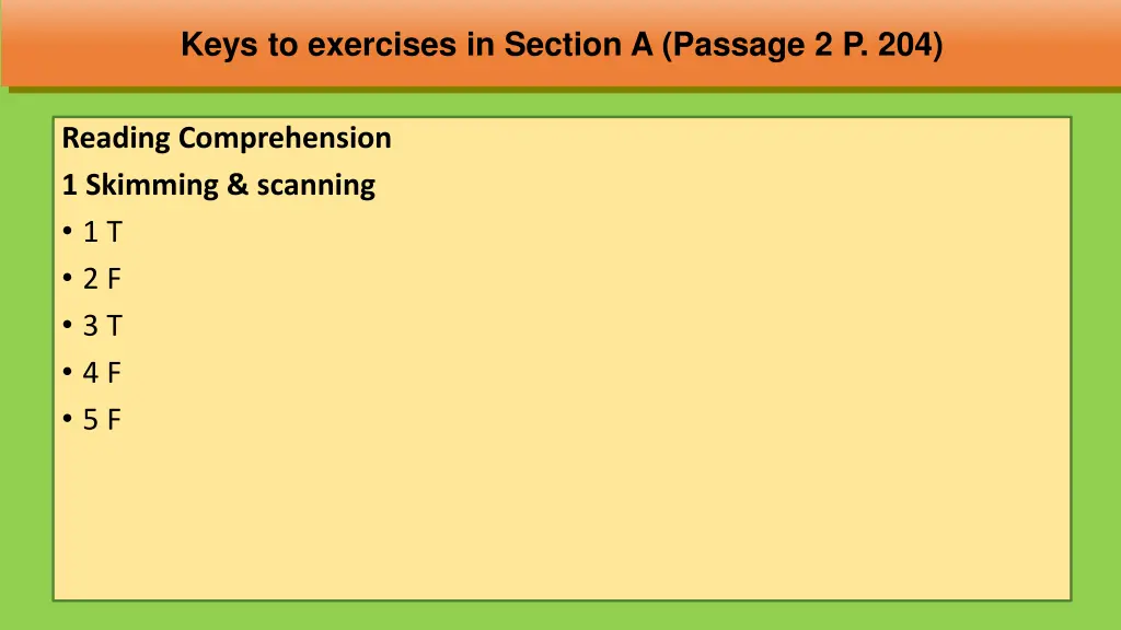 keys to exercises in section a passage 2 p 204