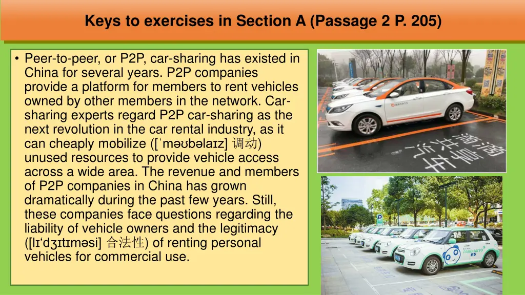 keys to exercises in section a passage 2 p 205 4