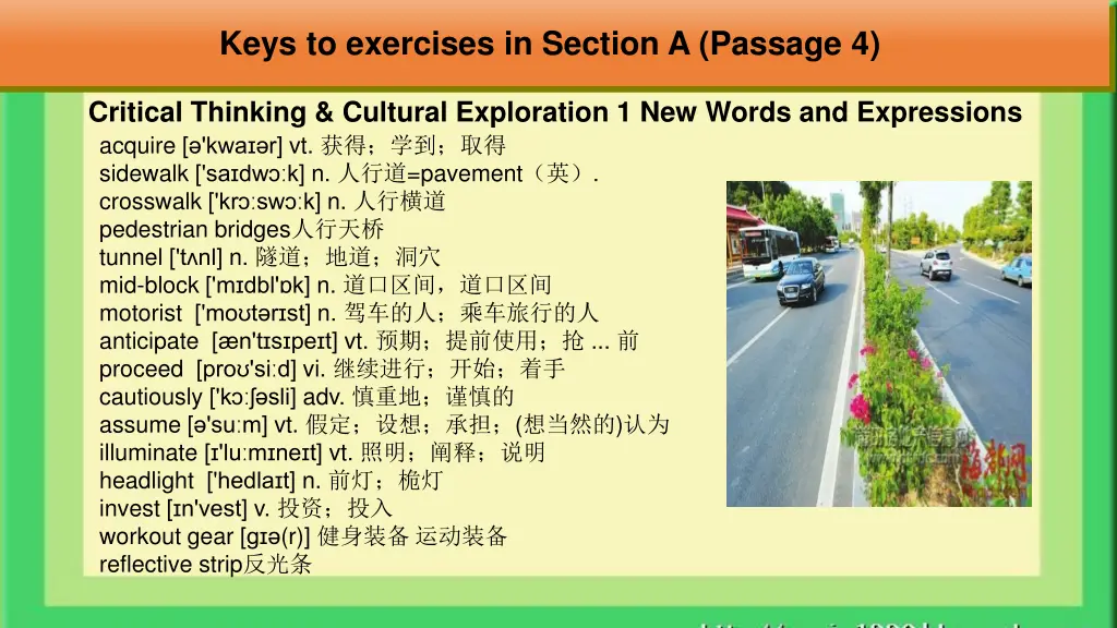 keys to exercises in section a passage 4