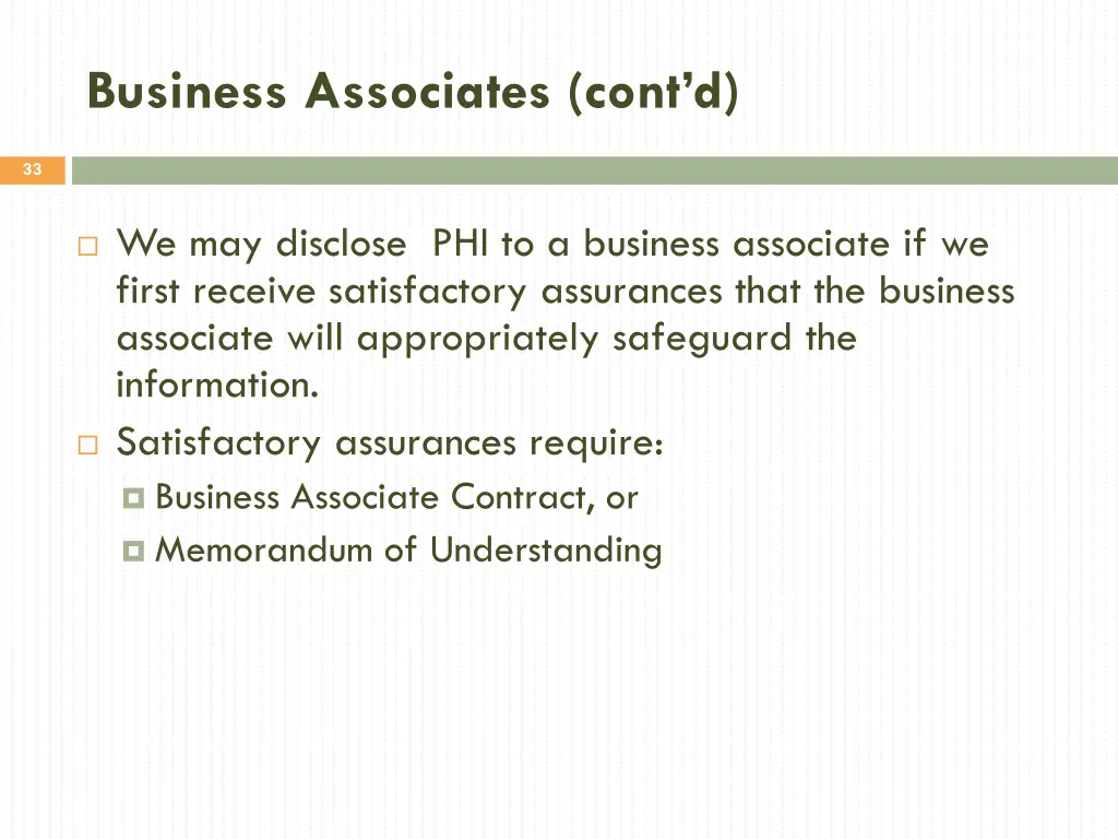 business associates cont d