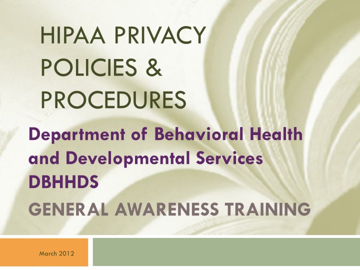 hipaa privacy policies procedures department