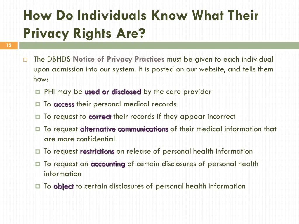 how do individuals know what their privacy rights