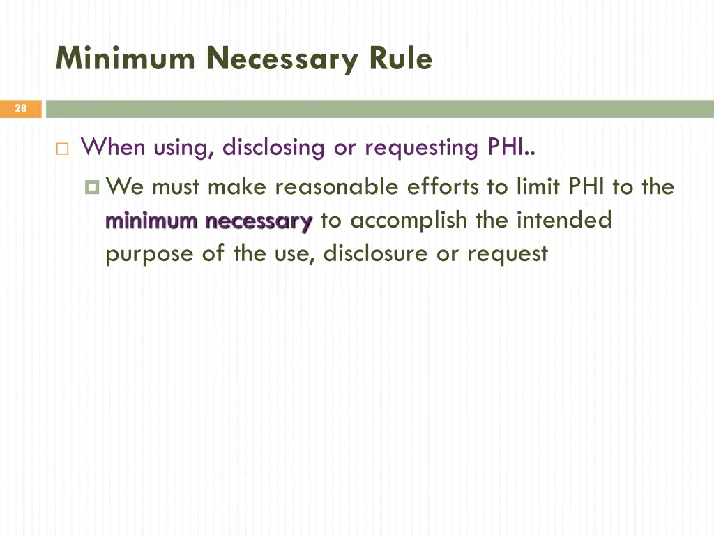 minimum necessary rule