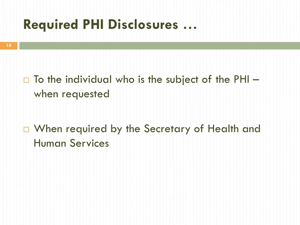 required phi disclosures