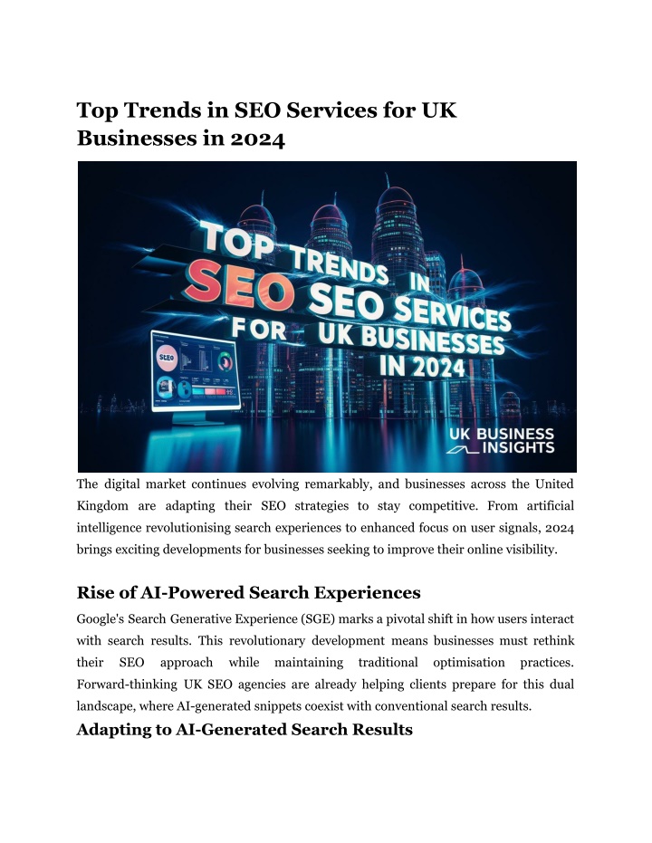 top trends in seo services for uk businesses