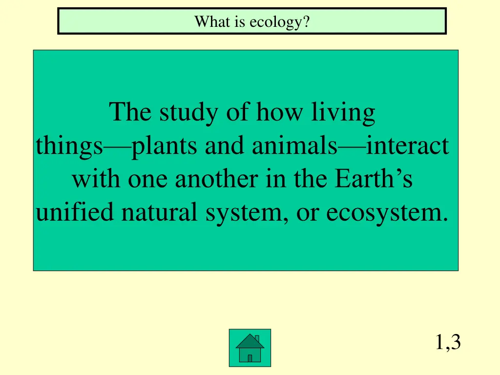 what is ecology