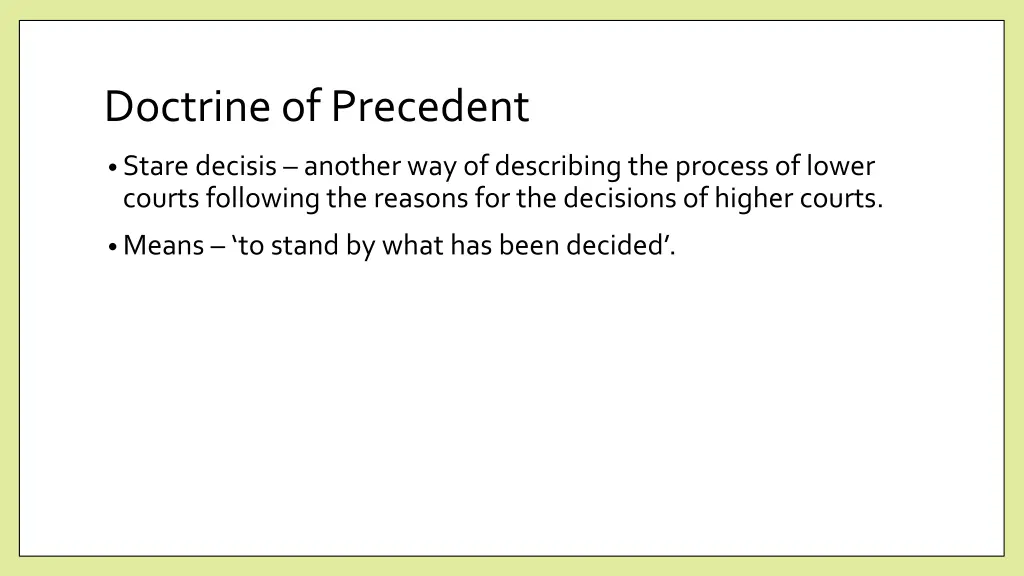 doctrine of precedent 1