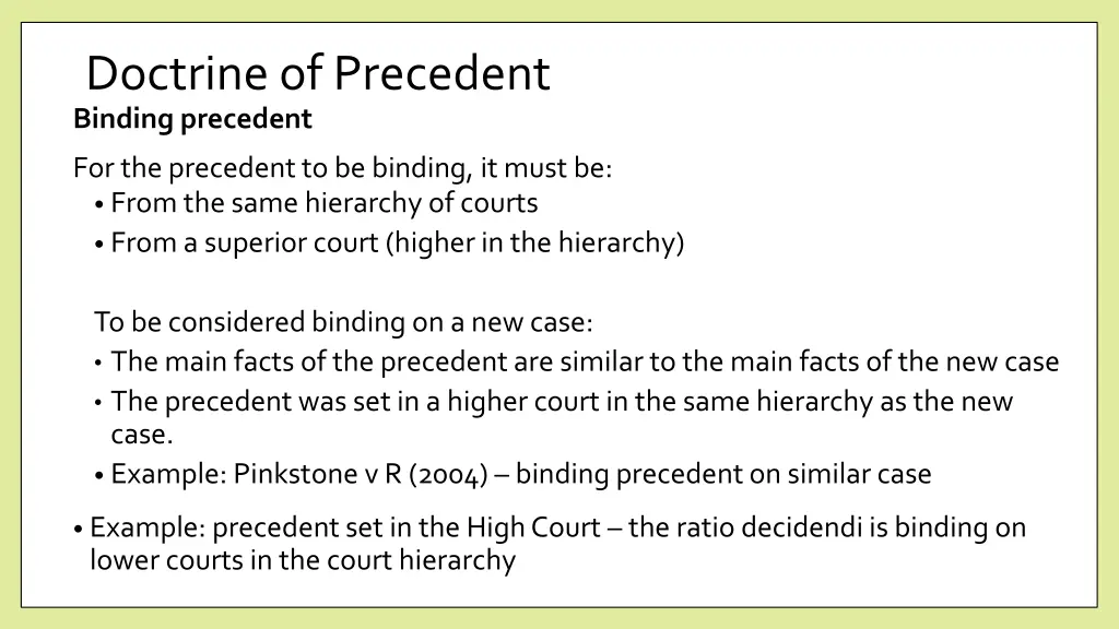 doctrine of precedent binding precedent